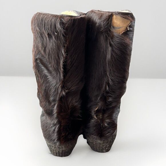 VTG Koflach Womens Brown Fur Boots Size 7 Winter Snow Austria - Picture 5 of 12